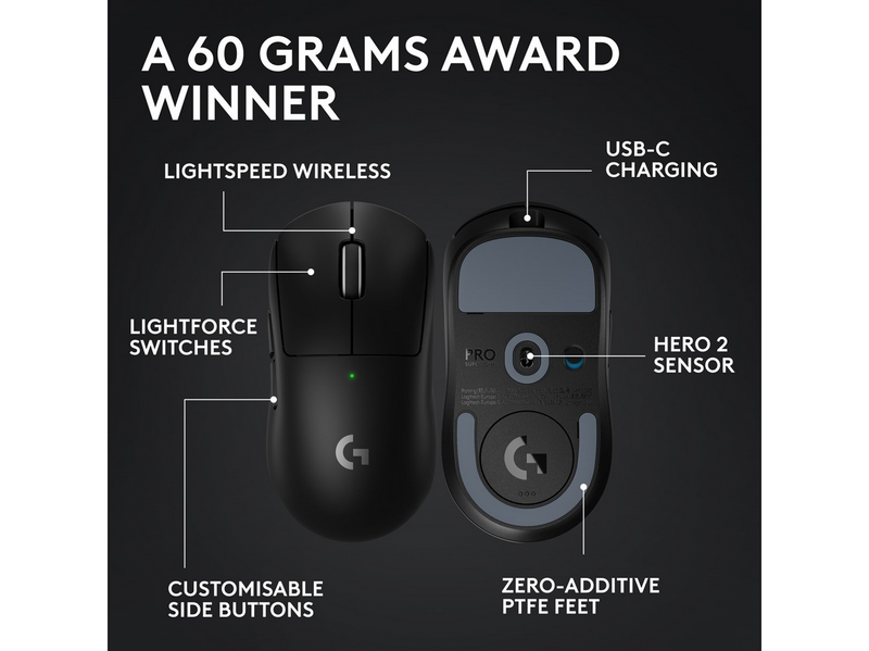 Logitech G PRO X SUPERLIGHT 2 - Gaming Maus (Schwarz)