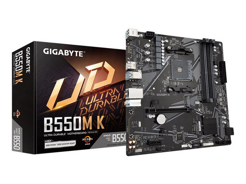 GIGABYTE B550M K Mainboard - AMD B550 - AMD AM4 socket - DDR4 RAM - Micro-ATX
