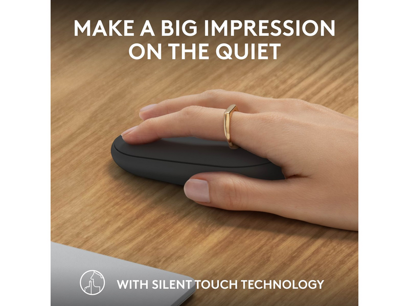 Logitech Pebble Mouse 2 M350s Wireless - Tonal Graphite - Maus (Schwarz)