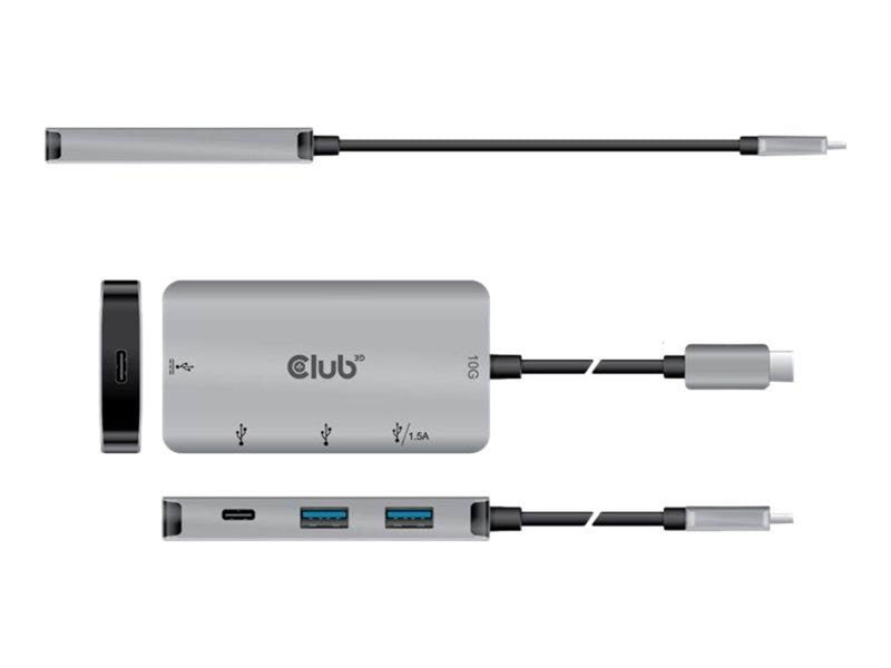 Club 3D CSV-1543 - hub - 4 ports USB-Hubs - 4 - silber