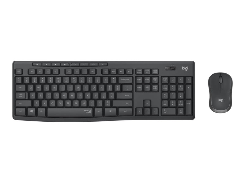 Logitech MK295 Silent - keyboard and mouse set - QWERTZ - Czech - graphite - Tastatur & Maus Set - Tschechisch - Schwarz