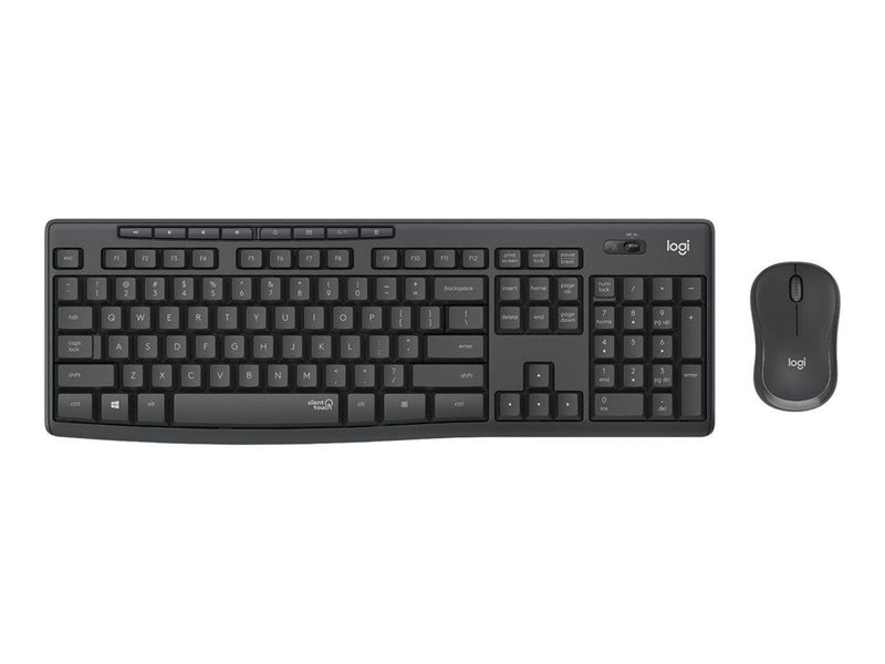 Logitech MK295 Silent - keyboard and mouse set - QWERTZ - Czech - graphite - Tastatur & Maus Set - Tschechisch - Schwarz