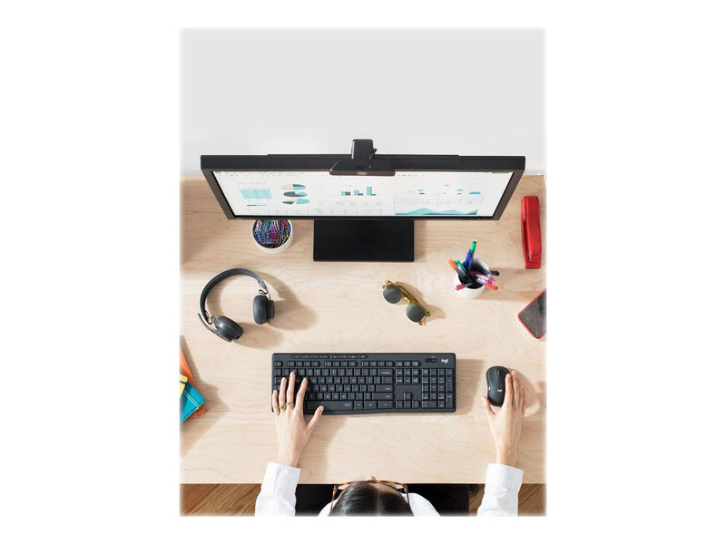 Logitech MK295 Silent - keyboard and mouse set - QWERTZ - Czech - graphite - Tastatur & Maus Set - Tschechisch - Schwarz