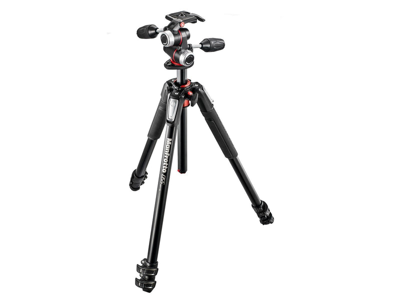 Manfrotto MK055XPRO3-3W - Tripod - Alu 3-section horiz. column tripod with head