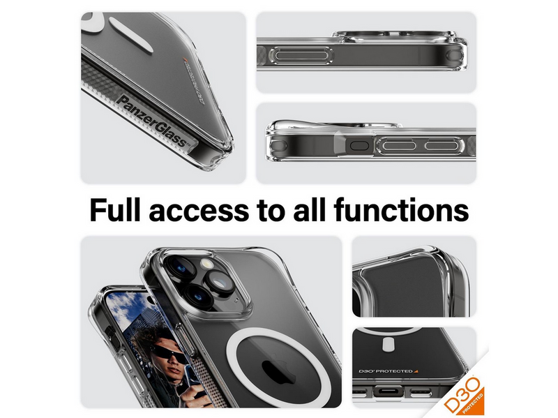 PanzerGlass HardCase MagSafe Compatible with D3O iPhone 15 Pro Max