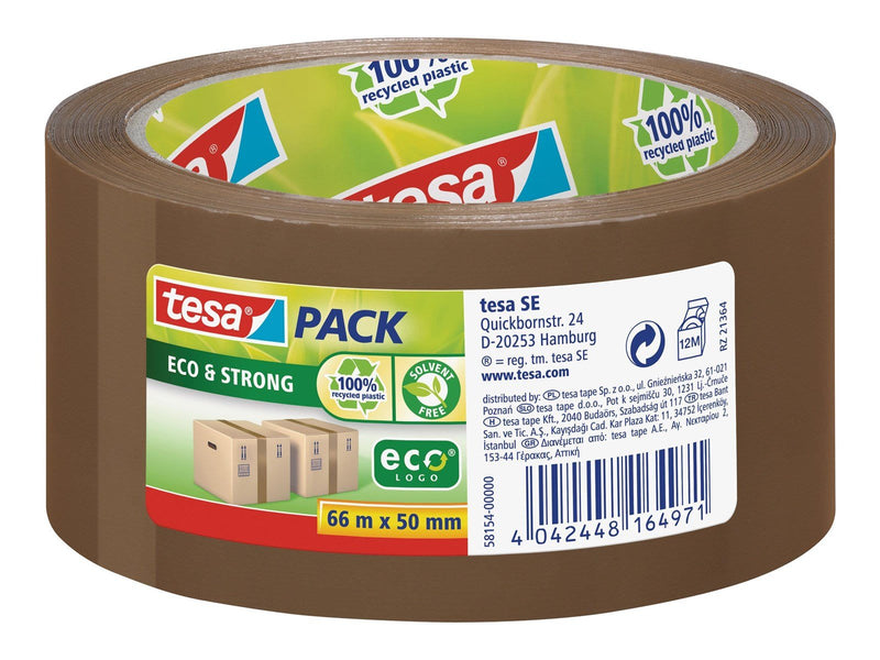 TESA pack eco & Strong Packaging Tape ecoLogo 66m x 50mm Brown