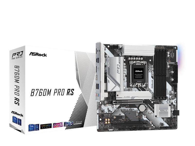 ASRock B760M PRO RS Mainboard - Intel B760 - Intel LGA1700 - DDR5 RAM - Micro-ATX