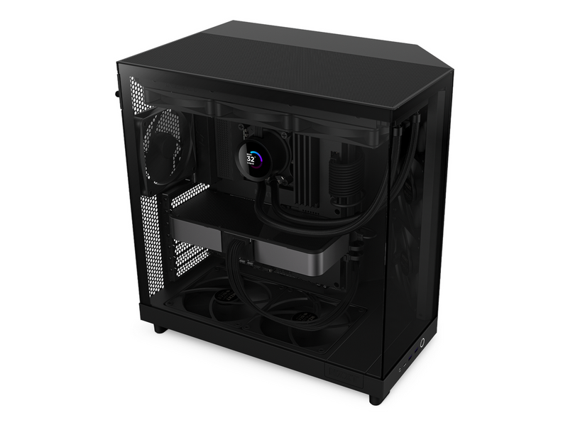 NZXT H6 Flow Compact Dual Chamber - Matte Black - Gehäuse - Miditower - Schwarz