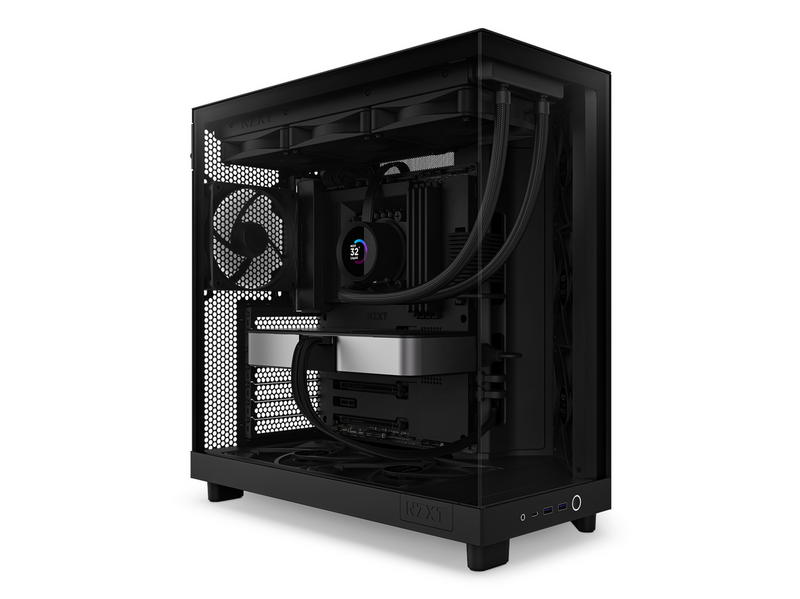 NZXT H6 Flow Compact Dual Chamber - Matte Black - Gehäuse - Miditower - Schwarz
