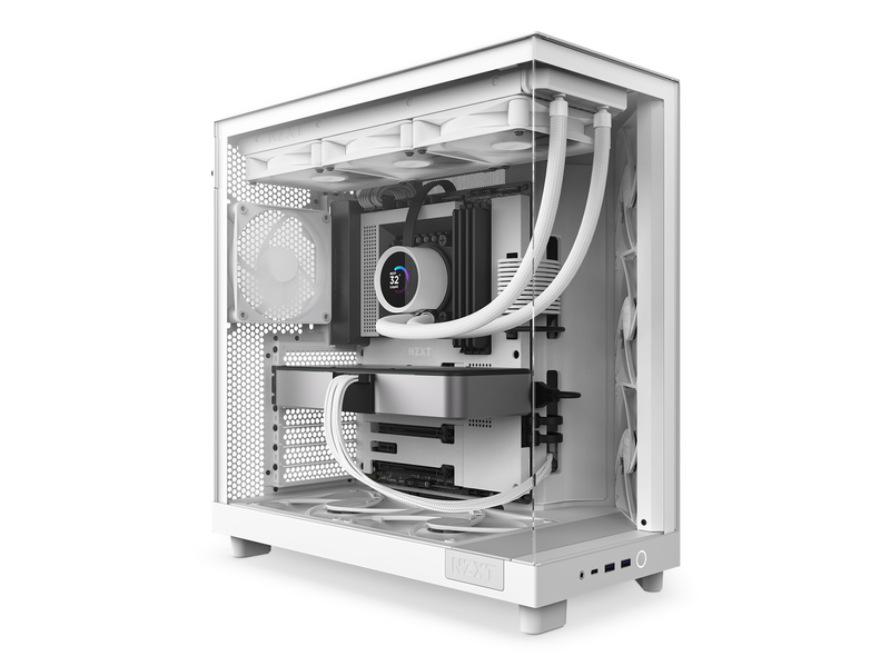 NZXT H6 Flow Compact Dual Chamber - Matte White - Gehäuse - Miditower - Weiß