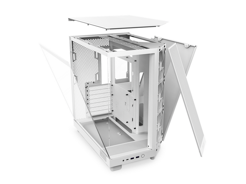 NZXT H6 Flow Compact Dual Chamber - Matte White - Gehäuse - Miditower - Weiß