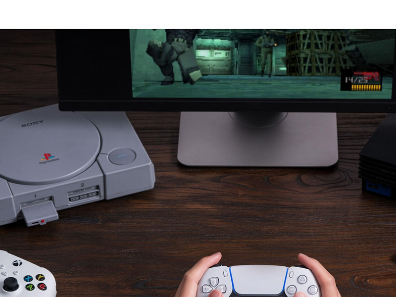 8BitDo Retro Receiver PS1/PS2 - Compatible with 8bitdo - DualShock 4 - DualSense - Switch Pro - Xbox Bluetooth Controllers