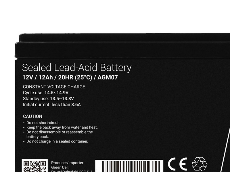 Green Cell AGM07 AGM 12V/12Ah Gel Deep Cycle