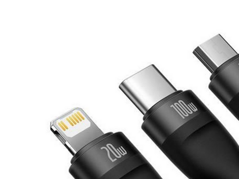 Baseus 3in1 USB cable Flash Series 2 USB-C + micro USB + Lightning 100W 1.5m (black)