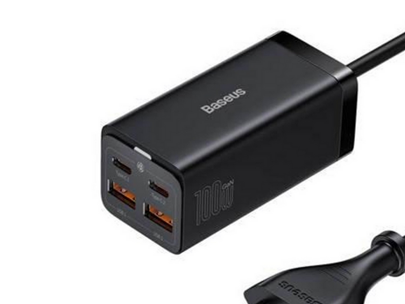 Baseus GaN3 Pro 4 Ports Desktop Charger 2xUSB-C + 2xUSB 100W - Black