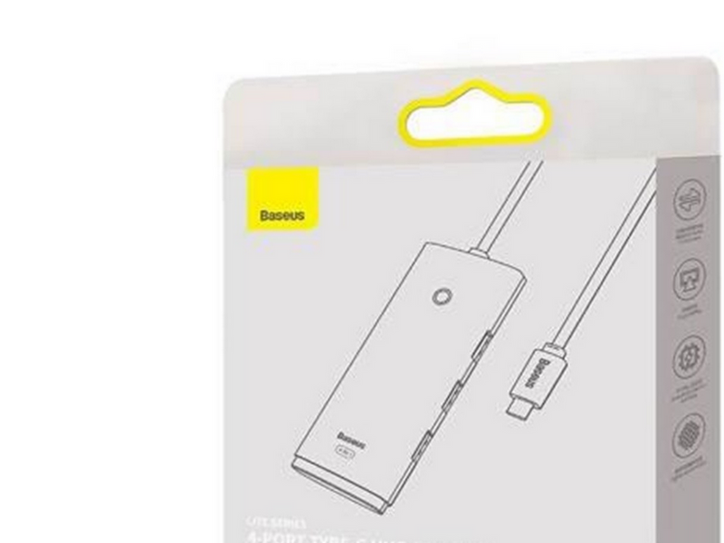 Baseus Hub 4in1 Lite Series USB-C to 4x USB 3.0 + USB-C 2m (White) USB-Hubs - USB 3.0 - 4 - Weiß