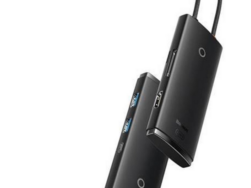 Baseus Lite Series Hub 6w1 USB-C to 2x USB 3.0 + USB-C + HDMI + SD/TF (black) USB-Hubs - USB 3.0 - 6 - Schwarz