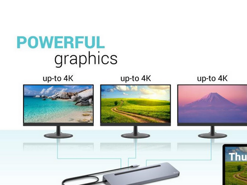 I-Tec USB-C Metal Ergonomic 3x 4K Display Docking Station + Power Delivery 100 W
