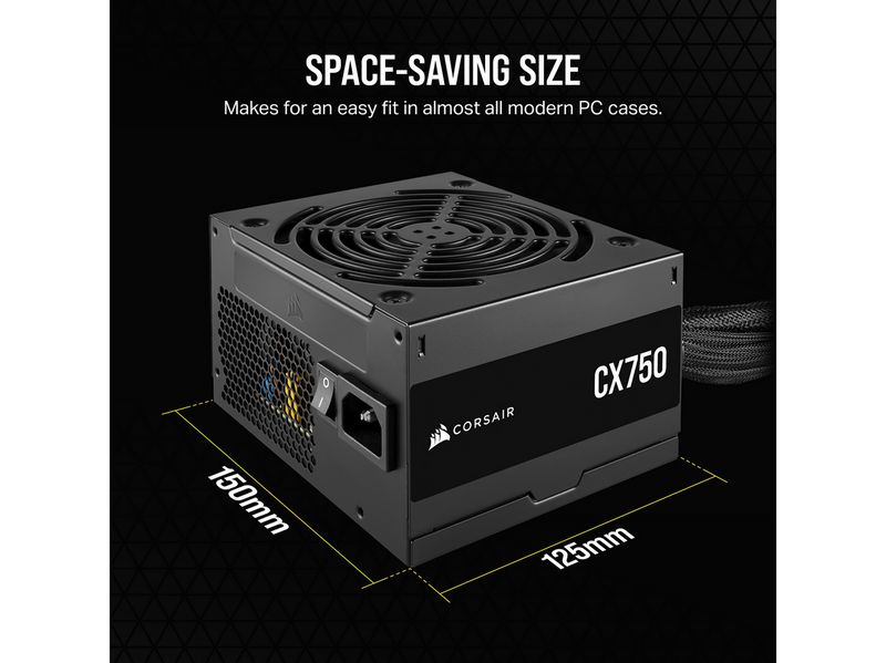 Corsair CX750 Netzteile - 750 Watt - 120 mm - ATX 2.4 - 80 Plus Bronze zertifiziert