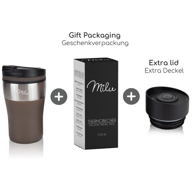 Milu Isolierbecher-Set (2-tlg.) - 210 ml - braun