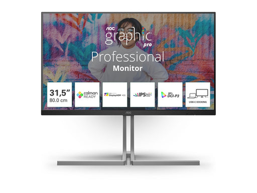 32" AOC U32U3CV - 3840x2160 (4K) - 60Hz - Nano IPS - 96W USB-C - KVM switch