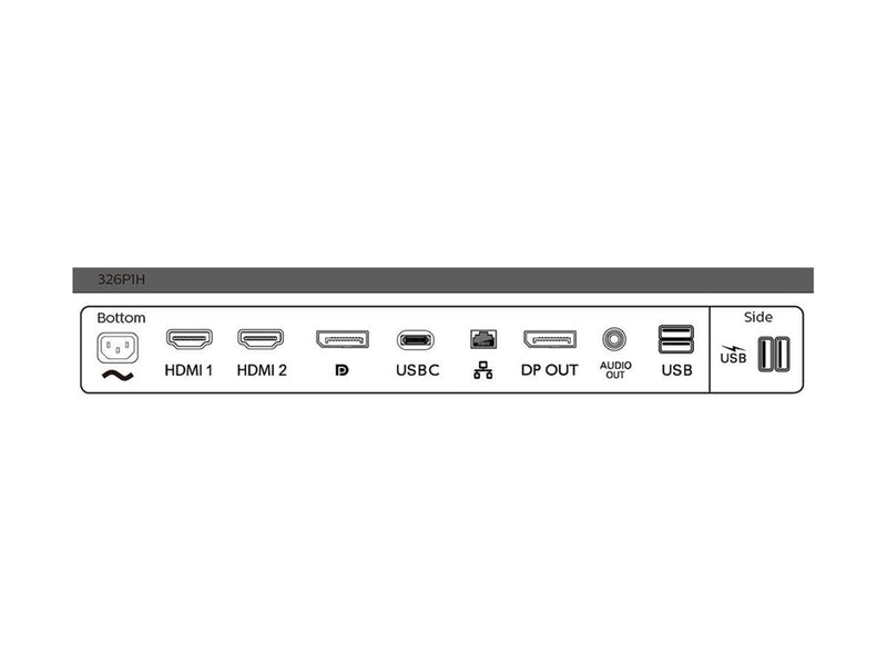32" Philips Brilliance P-line 326P1H - 2560x1440 (QHD) - 75Hz - IPS - 90W USB-C