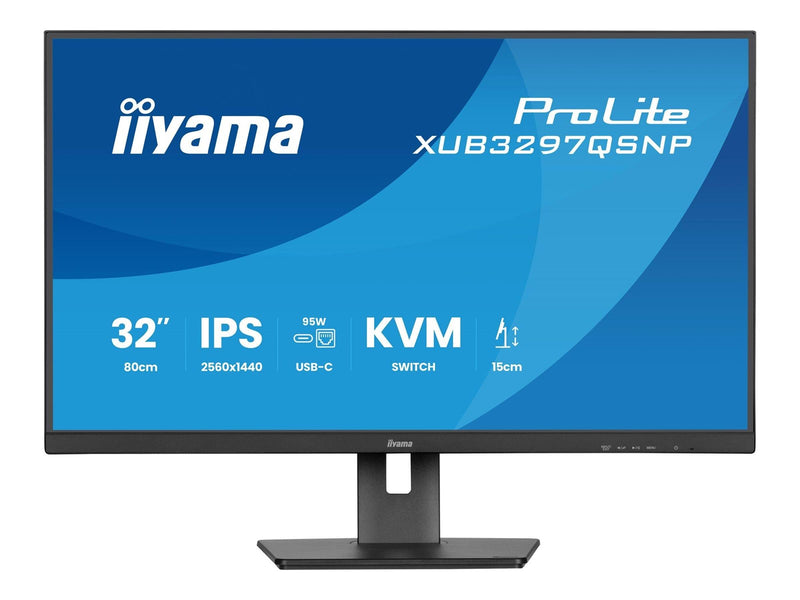 32" iiyama ProLite XUB3297QSNP-B1 - 2560x1440 (QHD) - 100Hz - IPS - KVM switch