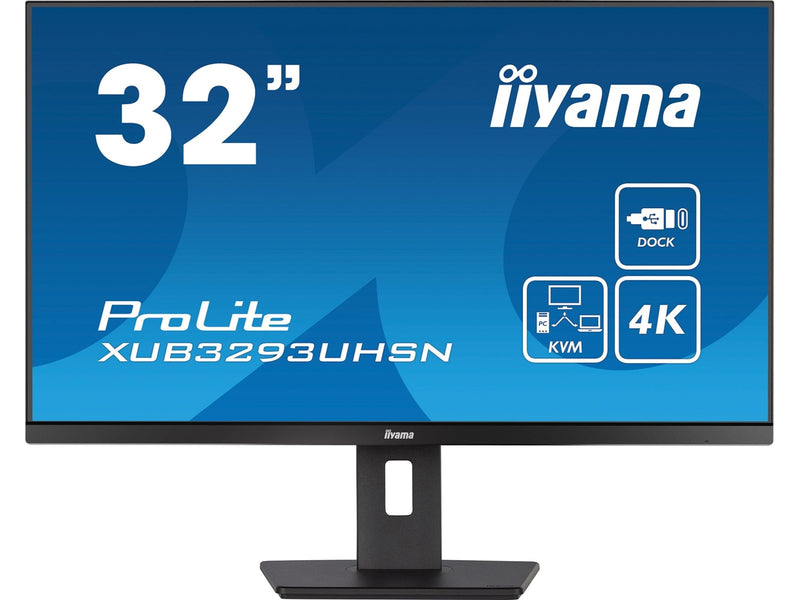 32" iiyama XUB3293UHSN-B5 - 3840x2160 (4K) - 60Hz - IPS - 65W USB-C - KVM switch