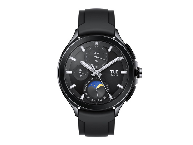 Xiaomi Watch 2 Pro - Schwarzes Gehäuse mit schwarzem Fluorkautschukarmband