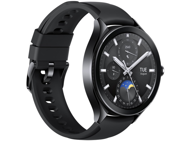 Xiaomi Watch 2 Pro - Schwarzes Gehäuse mit schwarzem Fluorkautschukarmband