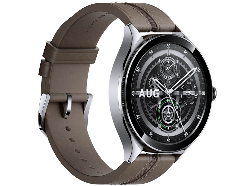 Xiaomi Watch 2 Pro - Silver Case with Brown Leather Strap