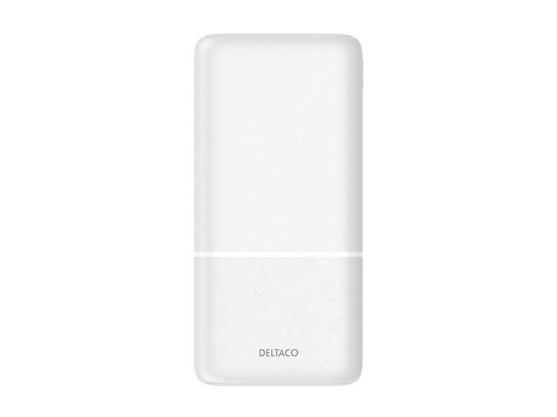 Deltaco PB-C1006 Powerbank | 2x USB-A | 1x USB-C | White - 20000 mAh