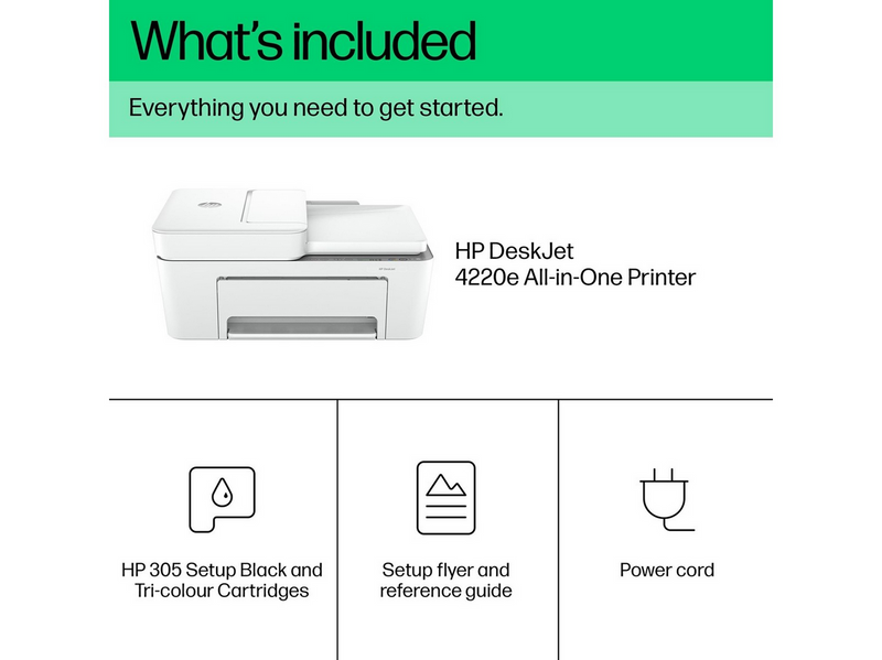 HP Deskjet 4220e - Color Inkjet - A4 - Wi-Fi & Bluetooth Multifunktion - Farbe - Tinte