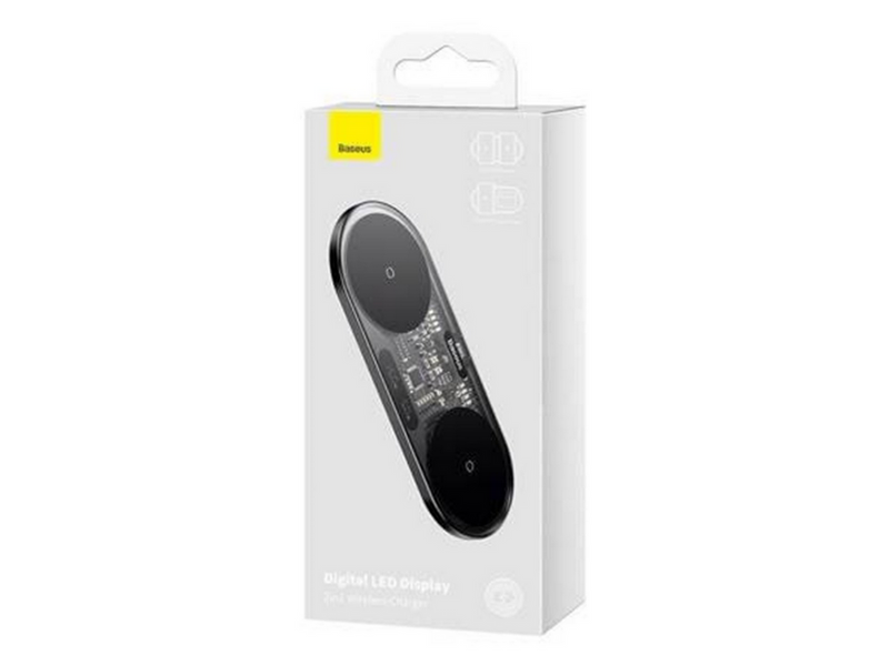 Baseus Dual Qi wireless charger Digital LED Display 20W