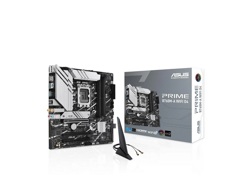 ASUS PRIME B760M-A WIFI D4 (V2) Mainboard - Intel B760 - Intel LGA1700 - DDR4 RAM - Micro-ATX
