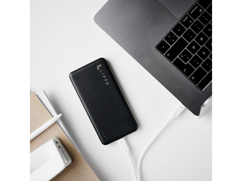 Lippa 10.000 mAh Powerbank 18W USB-C PD & QC USB-A Output - Black - 10000 mAh