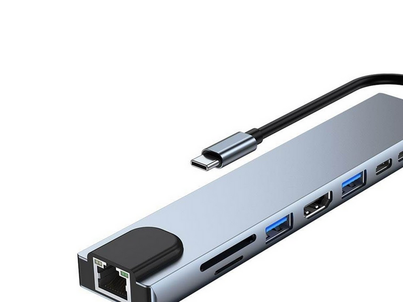 Lippa 8-in-1 87W USB-C PD 4K HDMI & Ethernet Hub USB-Hubs - 8 Anschlüsse