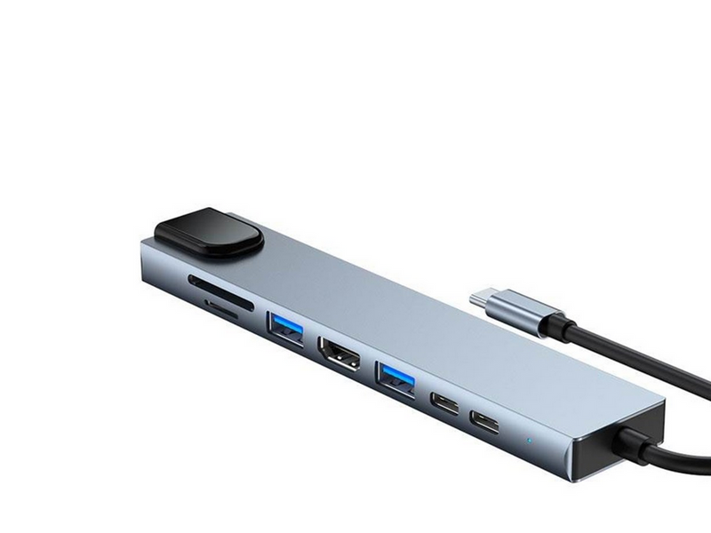 Lippa 8-in-1 87W USB-C PD 4K HDMI & Ethernet Hub USB-Hubs - 8 Anschlüsse