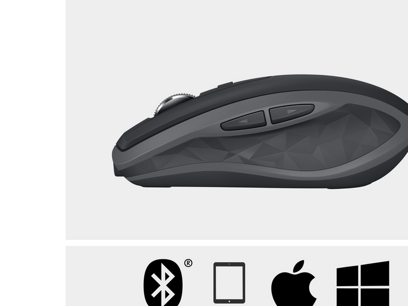 Logitech MX Anywhere 2S Wireless Mouse (BT) - Graphite - Maus (Grau)