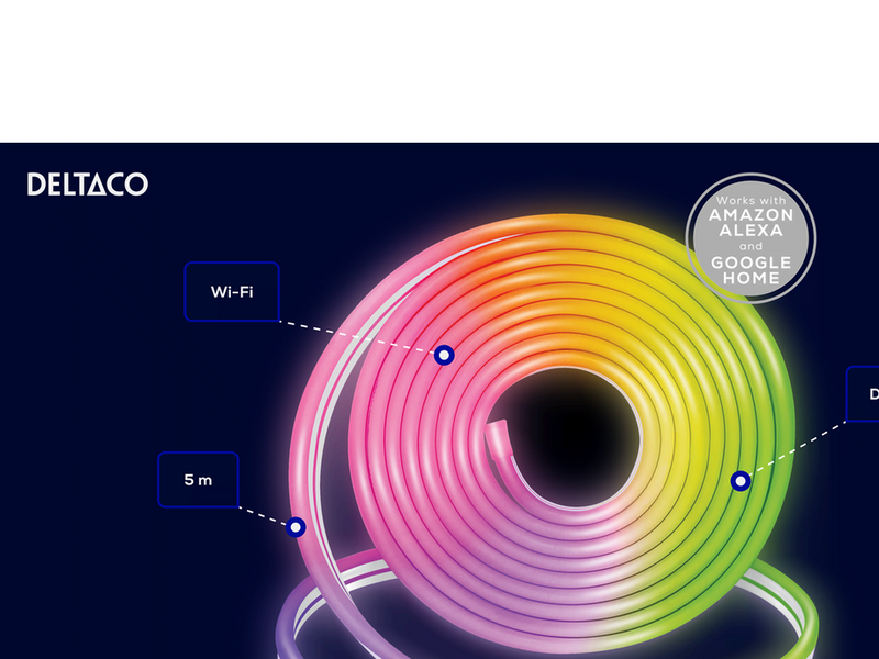 Deltaco Smart-Neon-RGB-LED-Streifen, 5 m