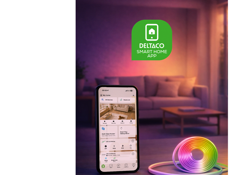 Deltaco Smart-Neon-RGB-LED-Streifen, 5 m