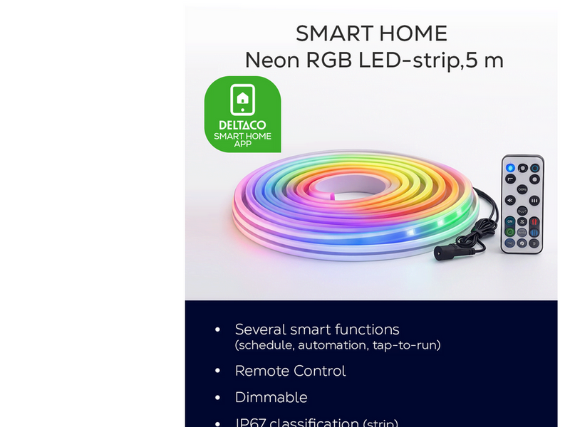 Deltaco Smart-Neon-RGB-LED-Streifen, 5 m