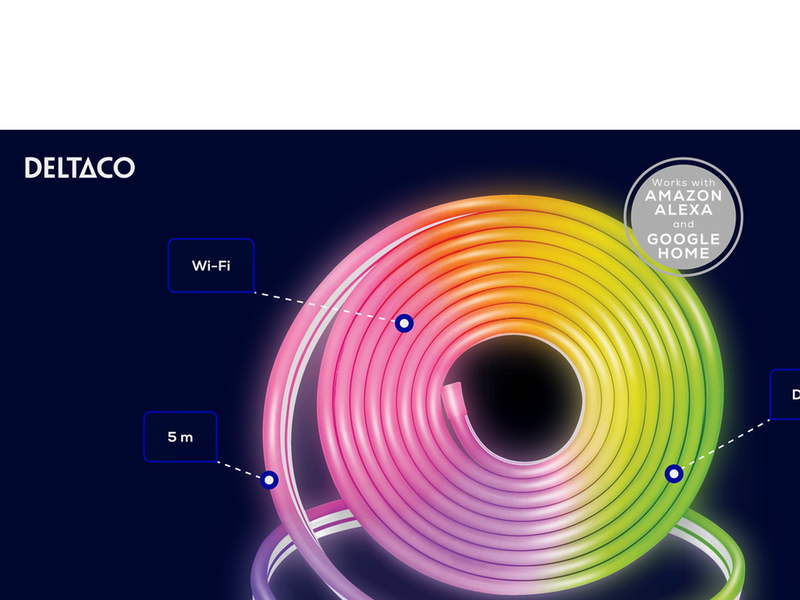 Deltaco Smart-Neon-RGB-LED-Streifen, 5 m