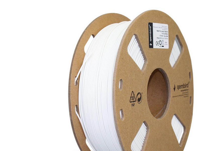 Gembird PLA MATT filament - White - 1.75mm ø - 1 kg