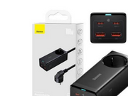 Baseus GaN3 Pro wall charger / powerstrip 2xUSB + 2xUSB-C + AC 100W (black) USB-Hubs - 5 - Schwarz