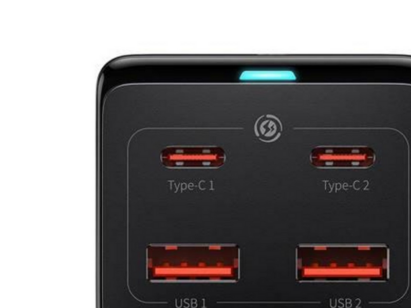 Baseus GaN3 Pro wall charger / powerstrip 2xUSB + 2xUSB-C + AC 100W (black) USB-Hubs - 5 - Schwarz