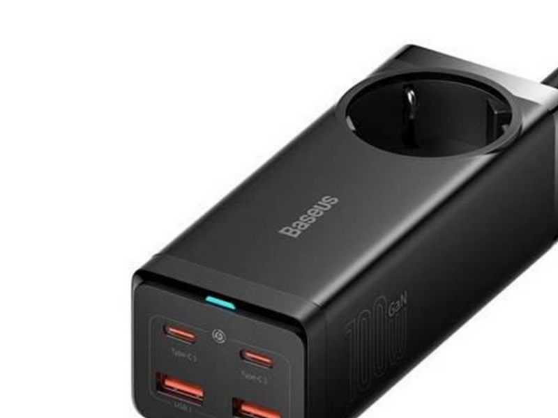 Baseus GaN3 Pro wall charger / powerstrip 2xUSB + 2xUSB-C + AC 100W (black) USB-Hubs - 5 - Schwarz