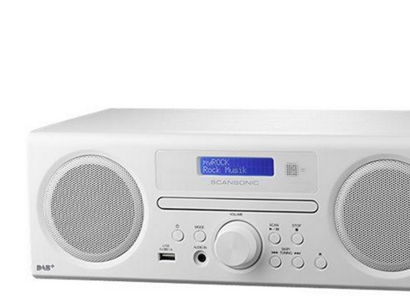 Scansonic DA310 DAB+ m. CD og Bluetooth - HVID