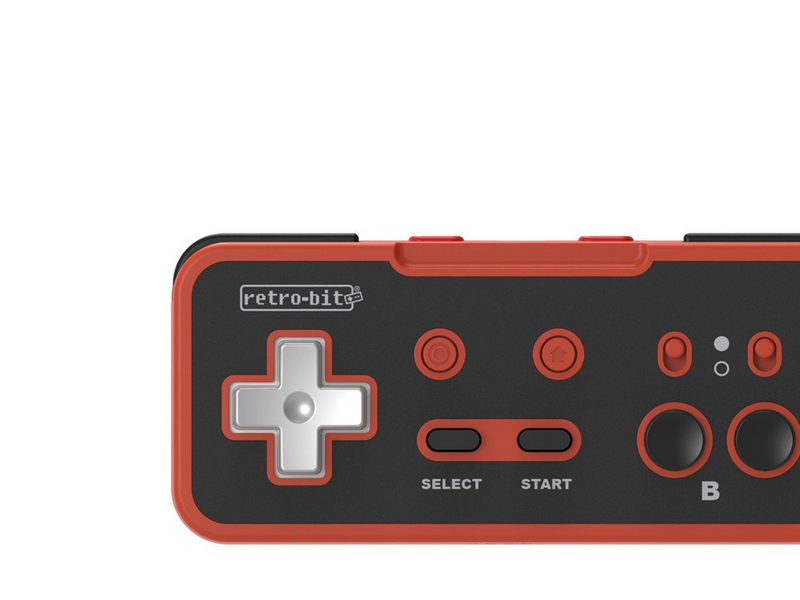 Retro-Bit Origin8 2.4 GHz Wireless - Red & Black - Wireless Controller - Nintendo NES