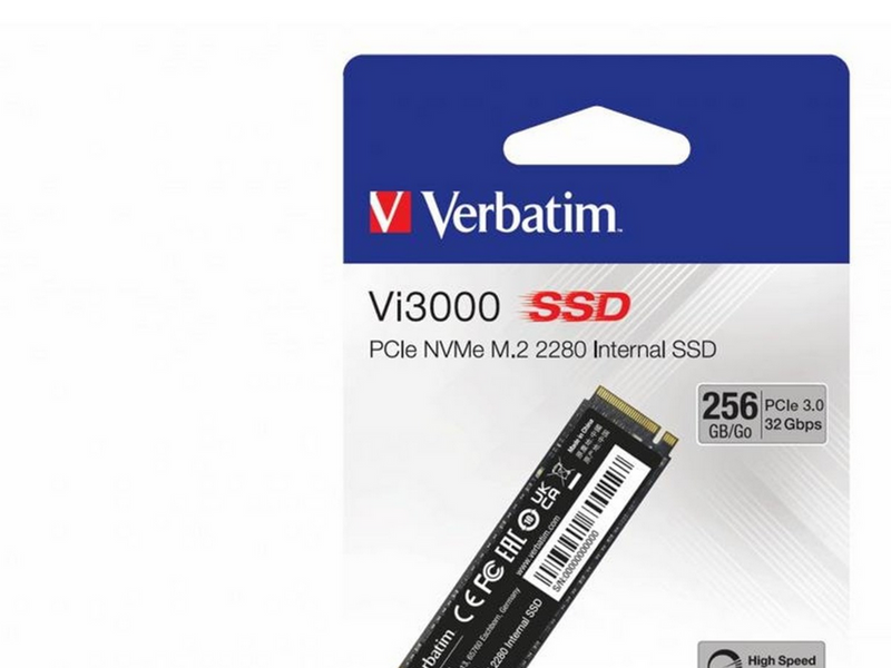 Verbatim Vi3000 SSD - 256GB - PCIe 3.0 - M.2 2280